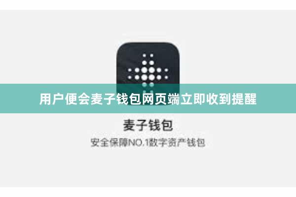 用户便会麦子钱包网页端立即收到提醒