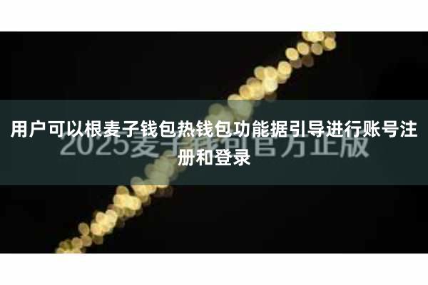 用户可以根麦子钱包热钱包功能据引导进行账号注册和登录