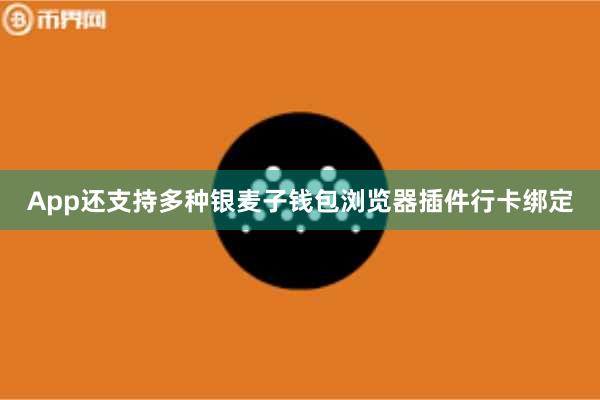 App还支持多种银麦子钱包浏览器插件行卡绑定